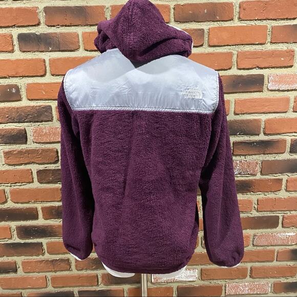Purple North Face Fleece Jacket Sz L Youth Hooded North Face Jacket - Picture 5 of 8